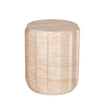 Etrusca 38cm Stool Side Table - Light Travertine Look Side Table Concrete-Core