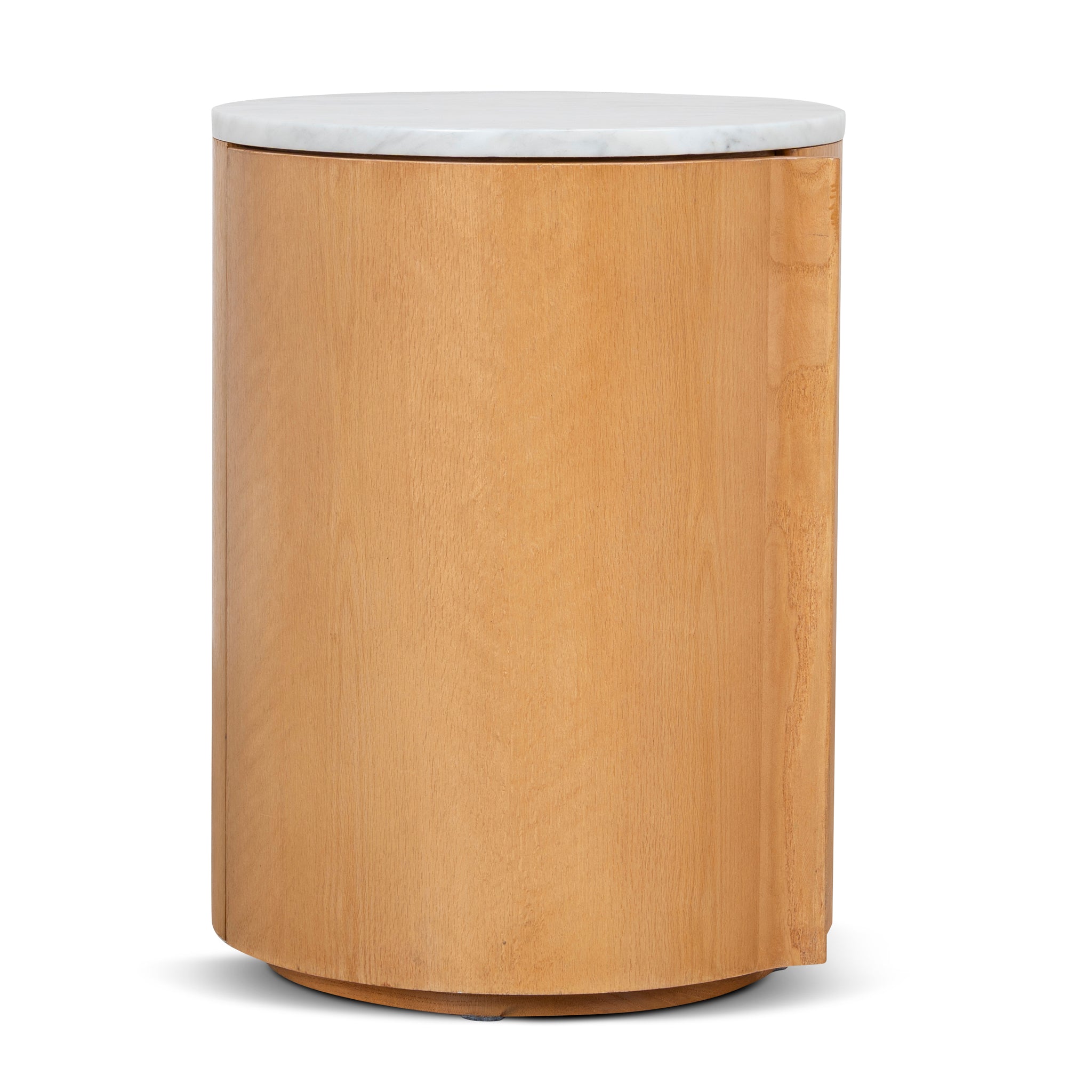 Ex Display - Vionne Round Bedside Table - Natural Bedside Table Nicki-Core