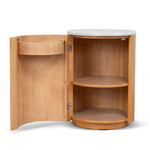 Ex Display - Vionne Round Bedside Table - Natural Bedside Table Nicki-Core