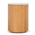 Ex Display - Vionne Round Bedside Table - Natural Bedside Table Nicki-Core