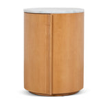 Ex Display - Vionne Round Bedside Table - Natural Bedside Table Nicki-Core