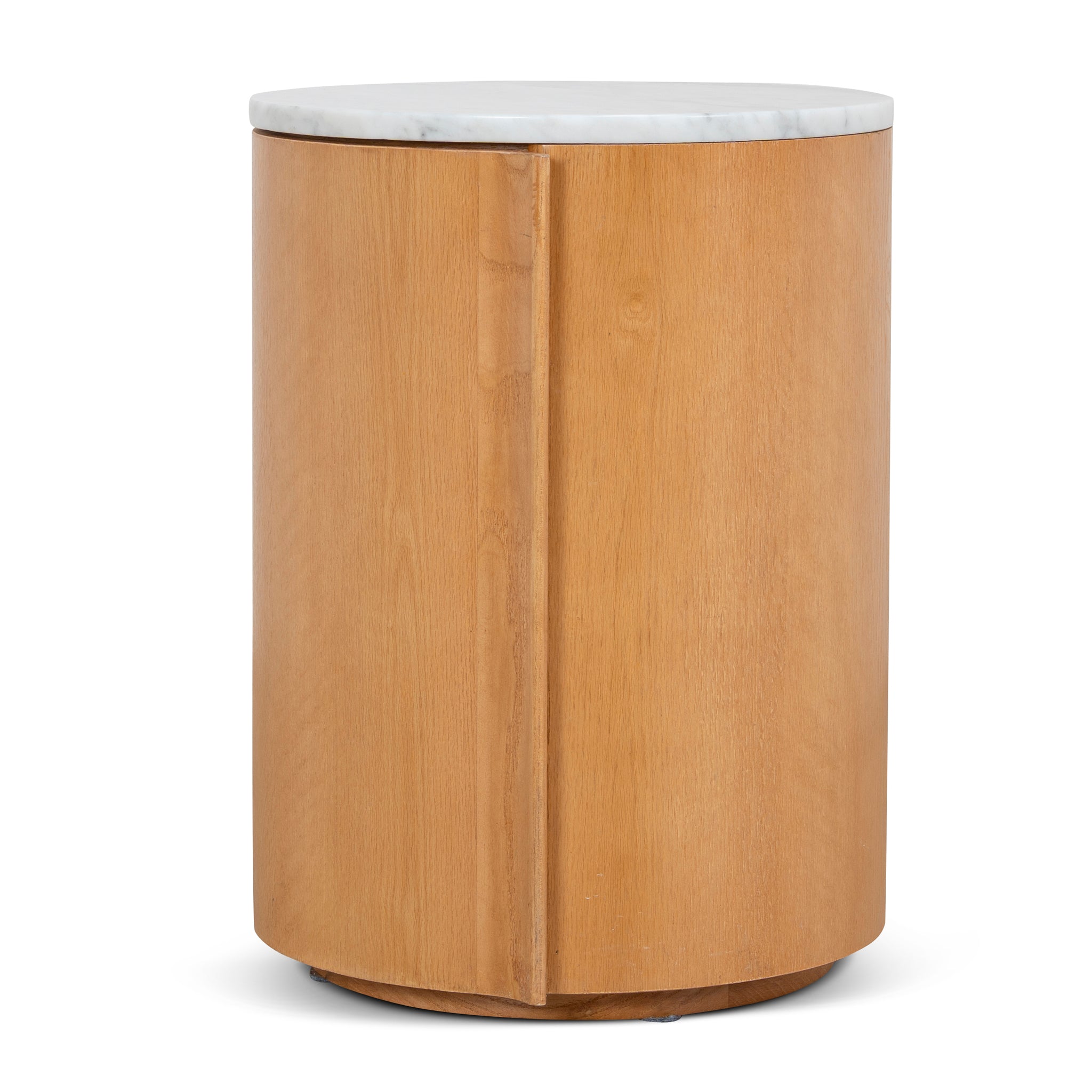 Ex Display - Vionne Round Bedside Table - Natural Bedside Table Nicki-Core