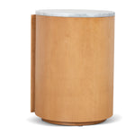 Ex Display - Vionne Round Bedside Table - Natural Bedside Table Nicki-Core