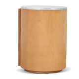Ex Display - Vionne Round Bedside Table - Natural Bedside Table Nicki-Core