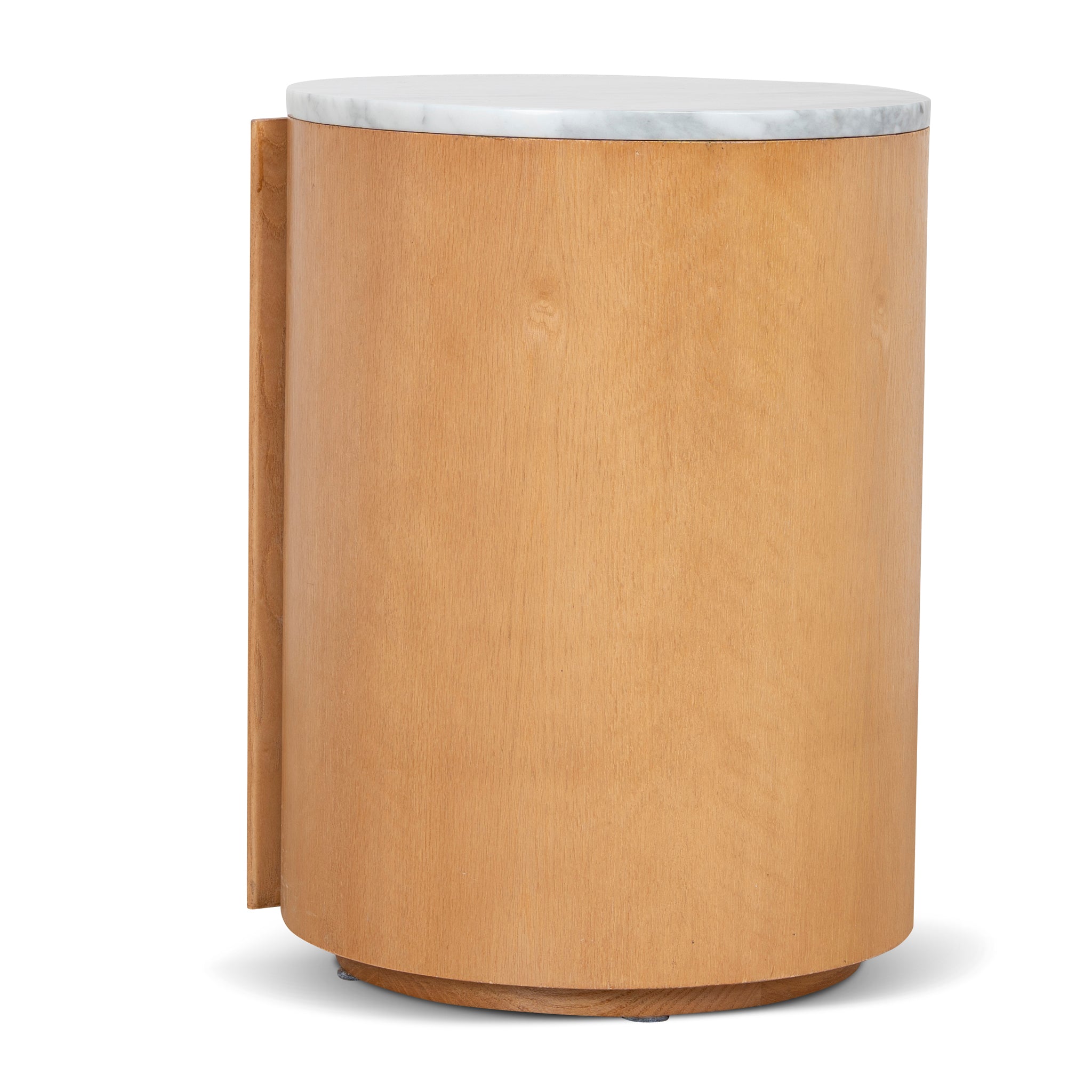 Ex Display - Vionne Round Bedside Table - Natural Bedside Table Nicki-Core