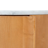 Ex Display - Vionne Round Bedside Table - Natural Bedside Table Nicki-Core