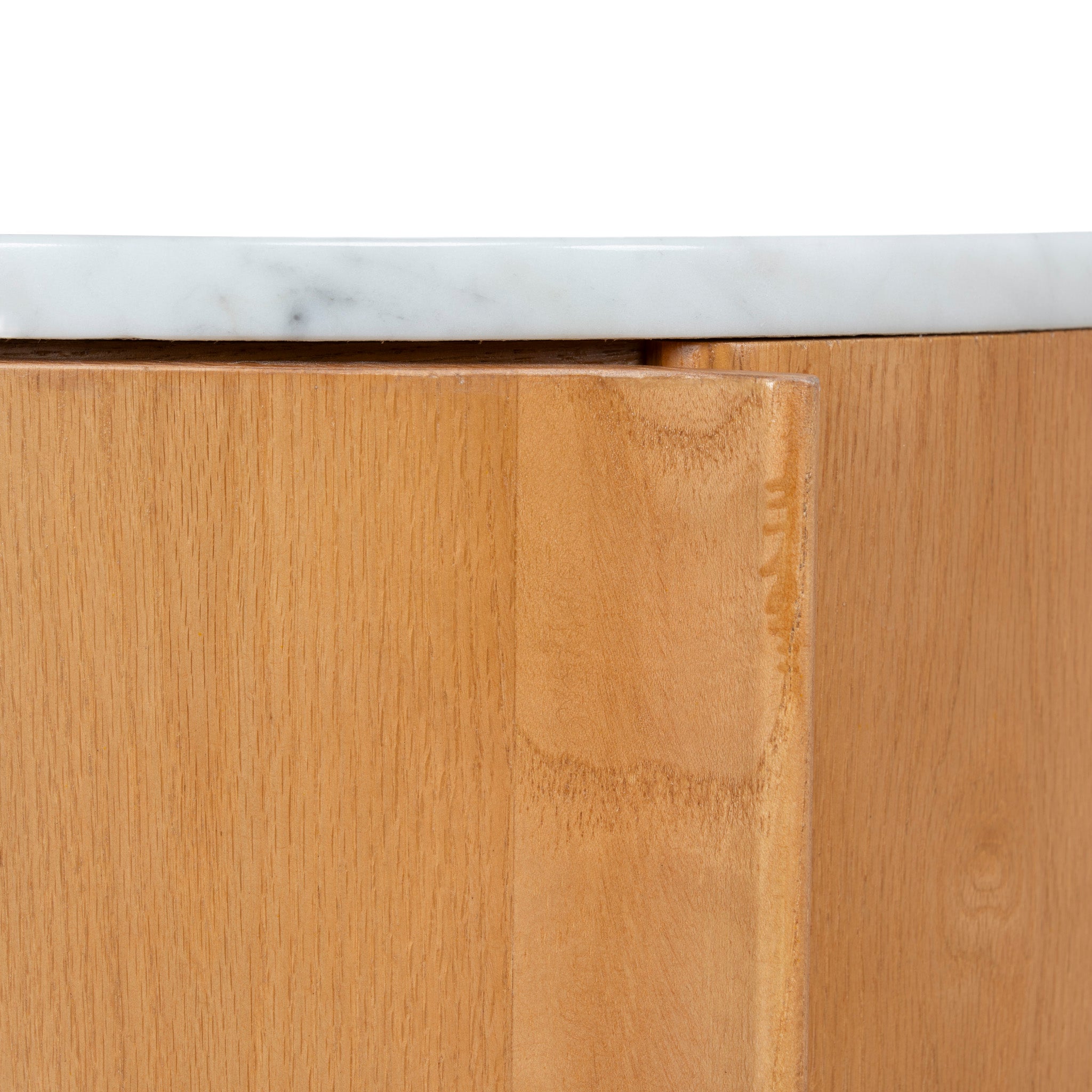 Ex Display - Vionne Round Bedside Table - Natural Bedside Table Nicki-Core