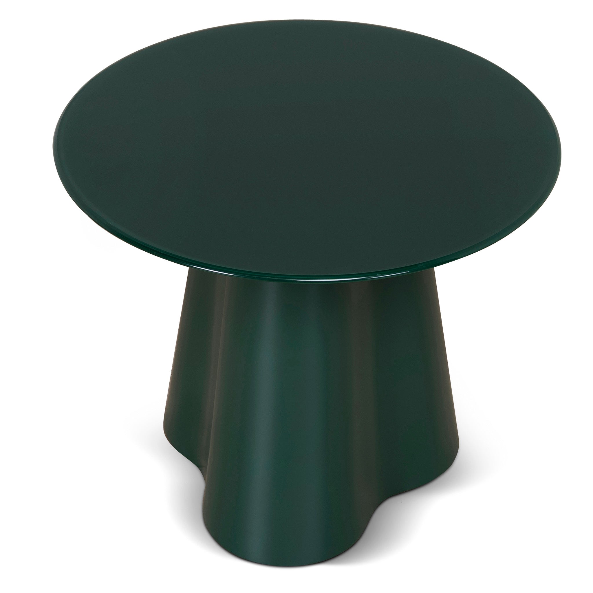 Marlix 60cm Round Tempered Glass Side Table - Green Side Table Cino-Core