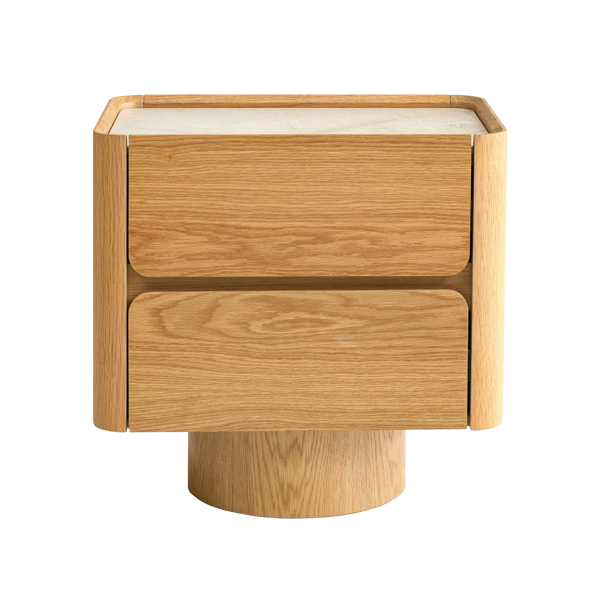 Elandra Stone Top Bedside Table - Natural Bedside Table Iggy-Core