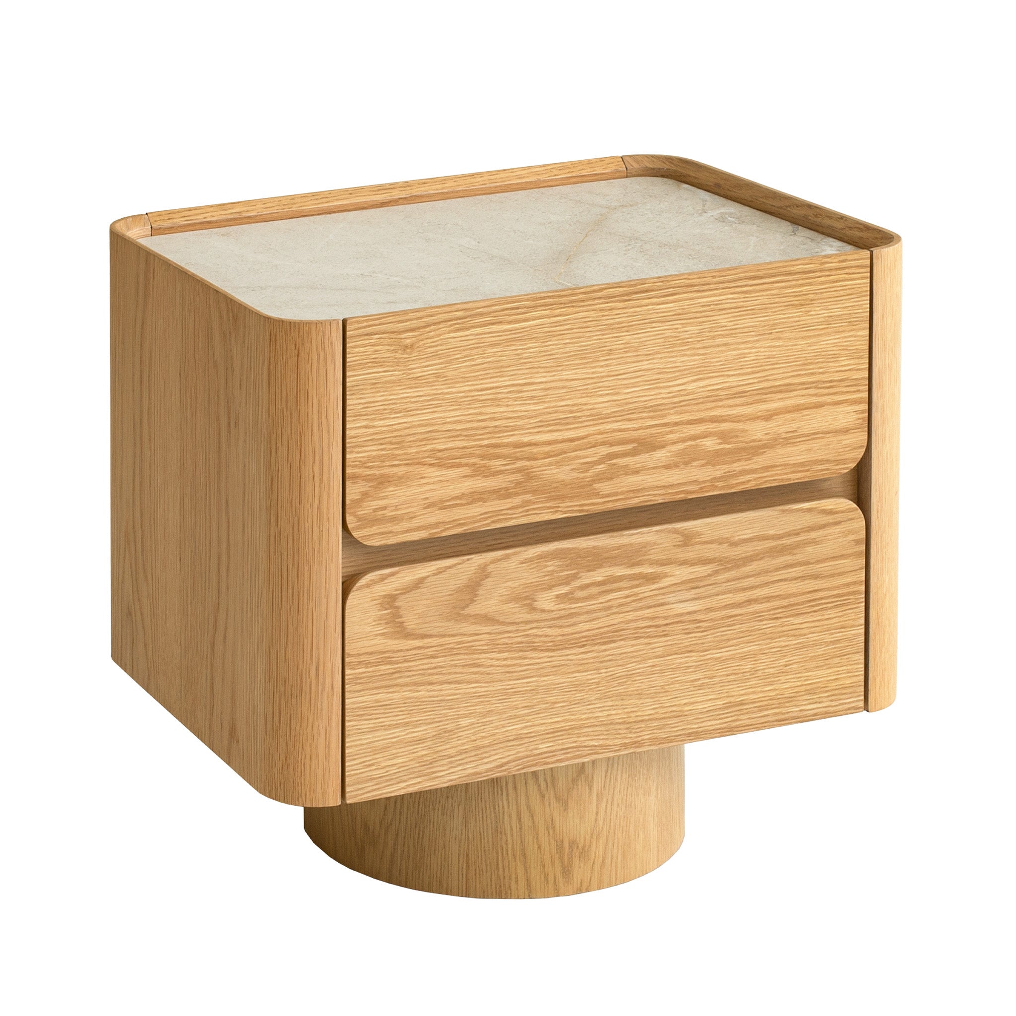 Elandra Stone Top Bedside Table - Natural Bedside Table Iggy-Core