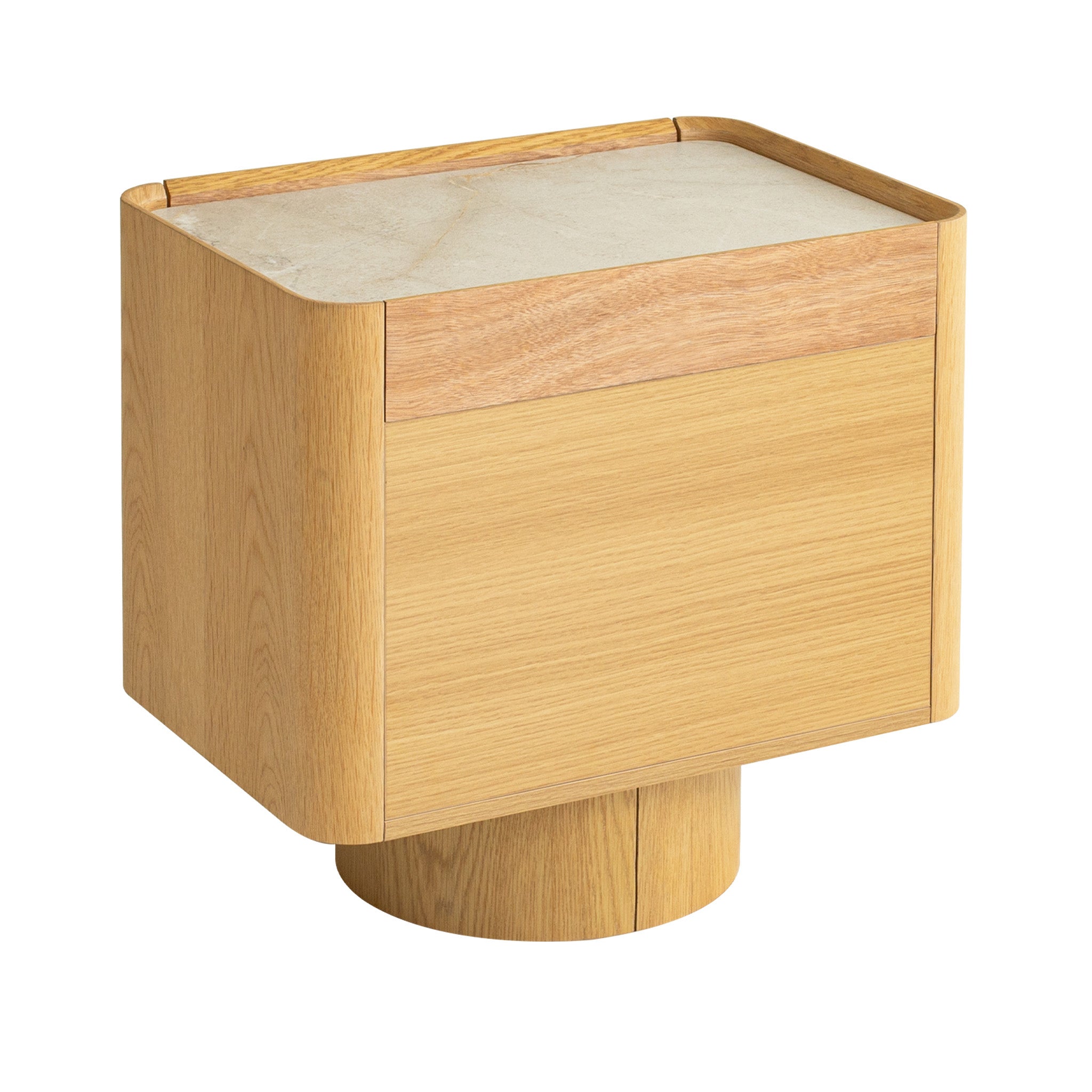 Elandra Stone Top Bedside Table - Natural Bedside Table Iggy-Core
