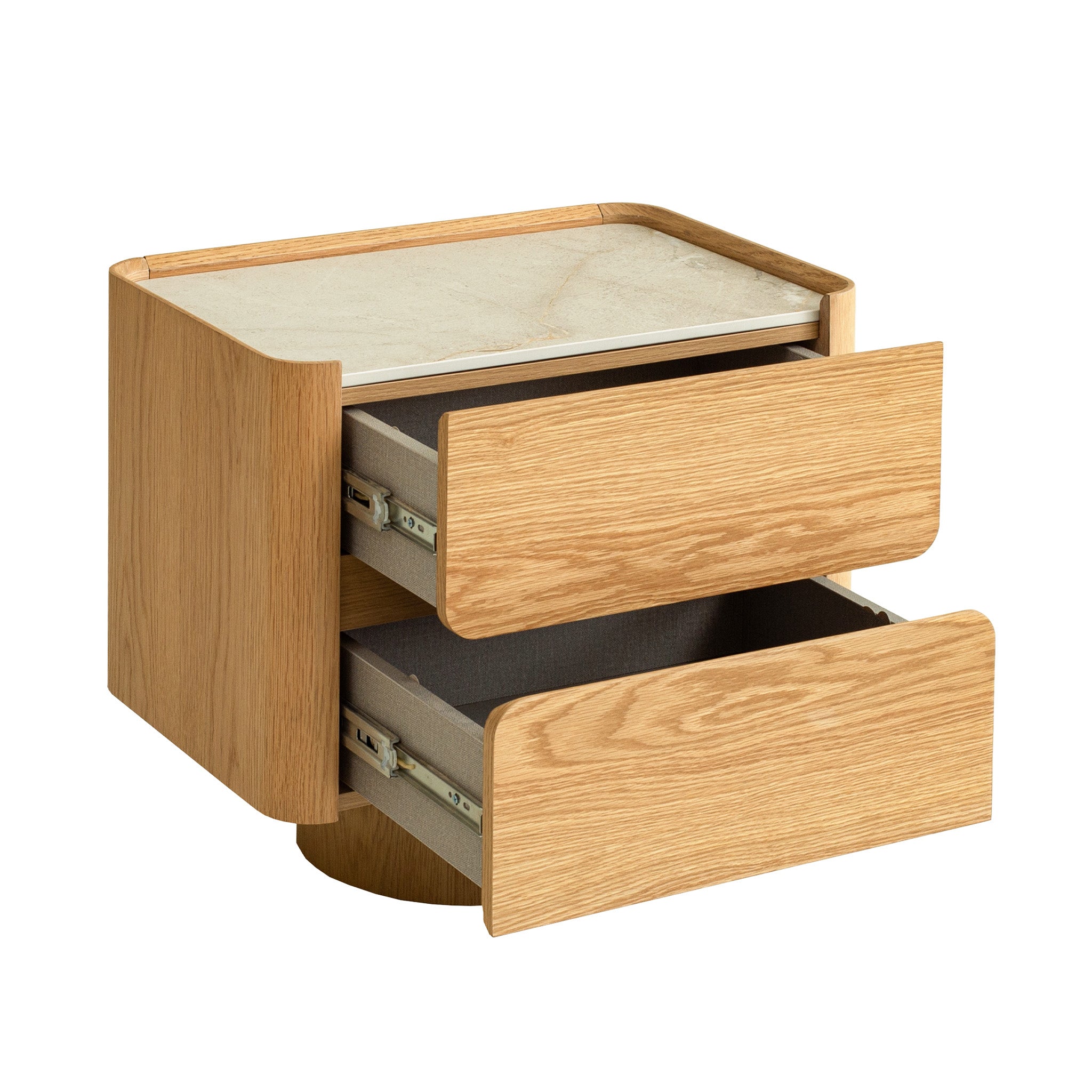 Elandra Stone Top Bedside Table - Natural Bedside Table Iggy-Core