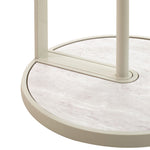 Arvenzo Beige Glass Side Table - Warm Grey Side Table Iggy-Core