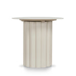 Belvano 50cm Outdoor Round Side Table - Cream White Dining Table Kito-Core