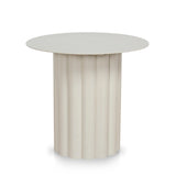 Belvano 50cm Outdoor Round Side Table - Cream White Dining Table Kito-Core
