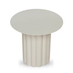 Belvano 50cm Outdoor Round Side Table - Cream White Dining Table Kito-Core