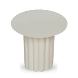 Belvano 50cm Outdoor Round Side Table - Cream White Dining Table Kito-Core