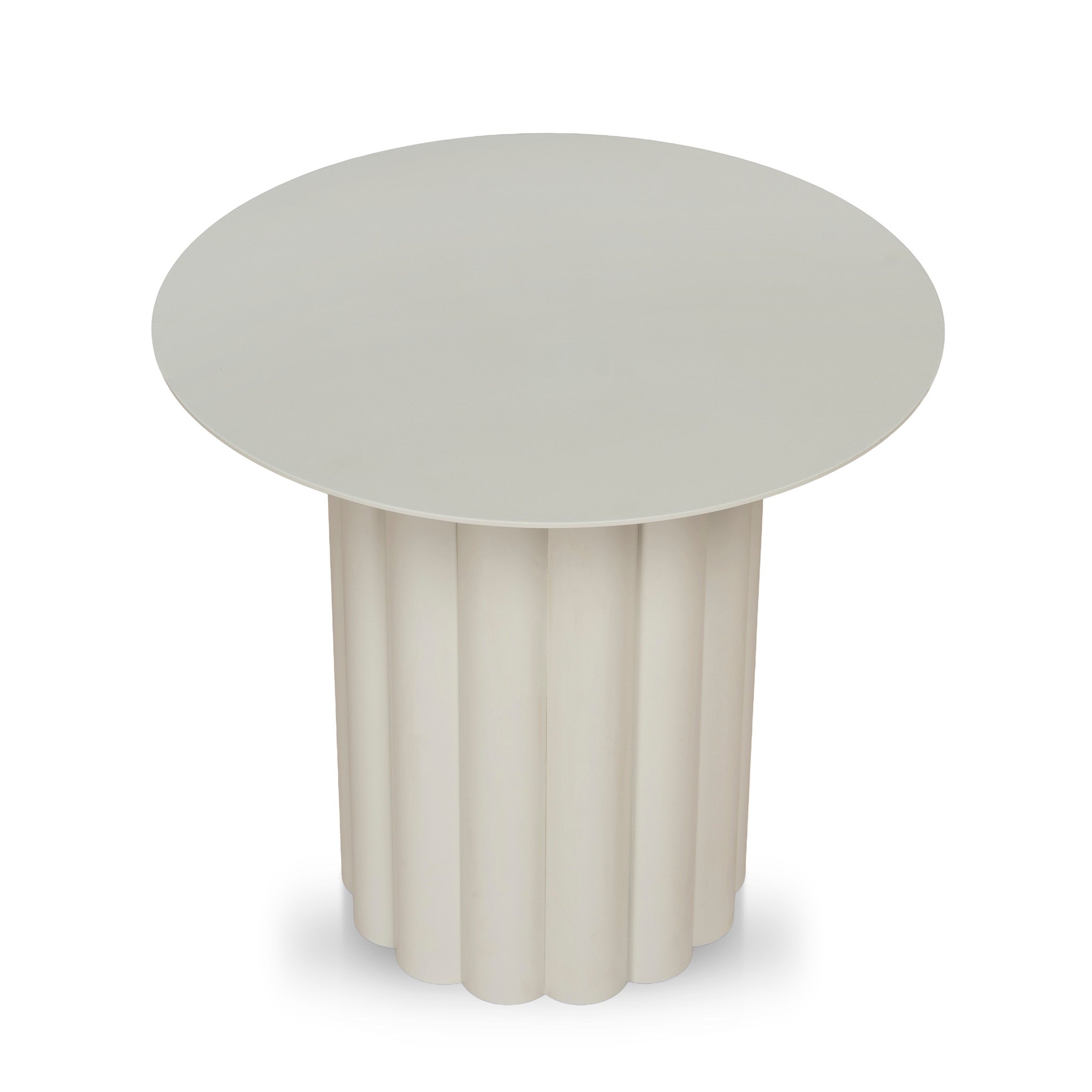Belvano 50cm Outdoor Round Side Table - Cream White Dining Table Kito-Core