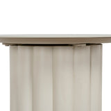 Belvano 50cm Outdoor Round Side Table - Cream White Dining Table Kito-Core