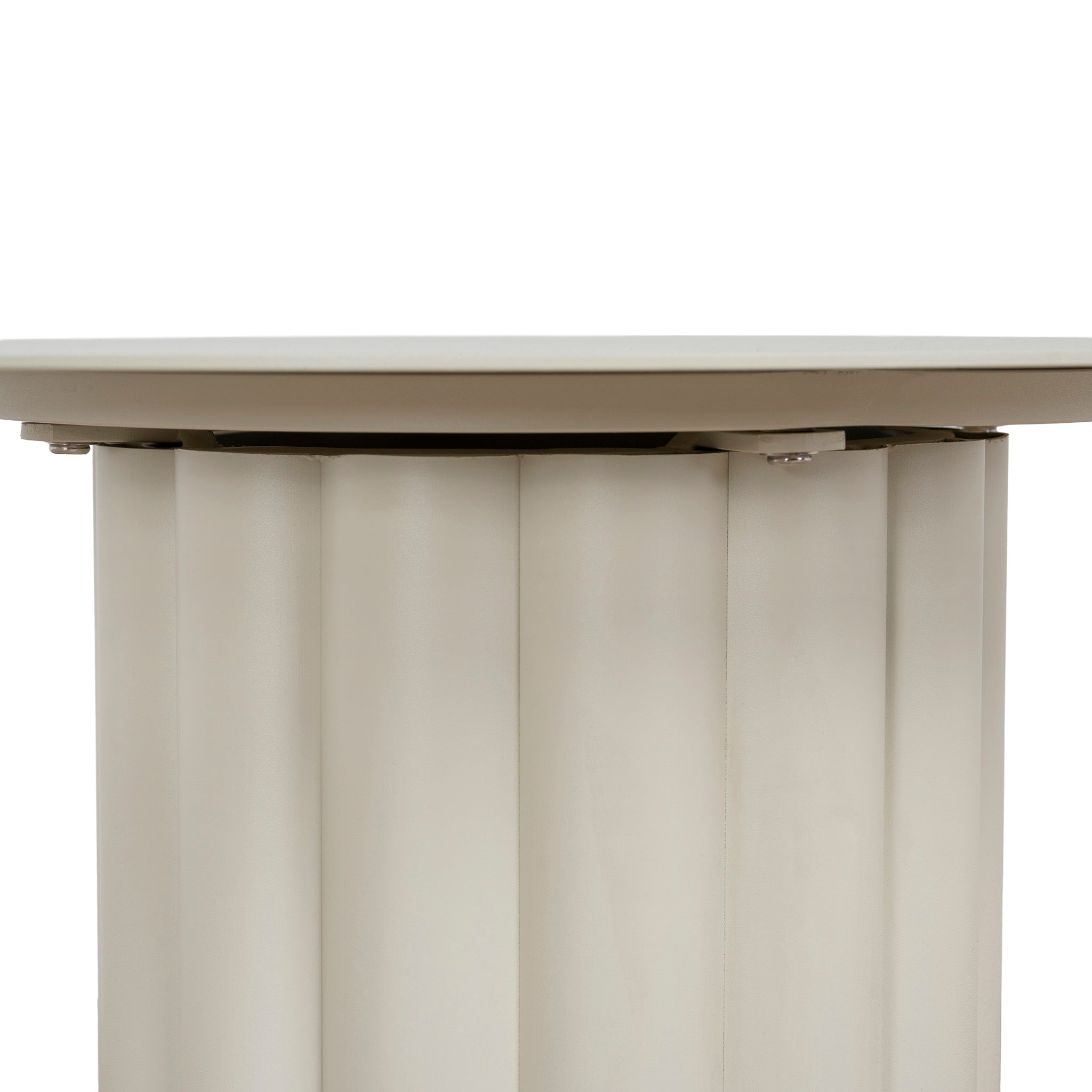 Belvano 50cm Outdoor Round Side Table - Cream White Dining Table Kito-Core