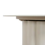 Belvano 50cm Outdoor Round Side Table - Cream White Dining Table Kito-Core