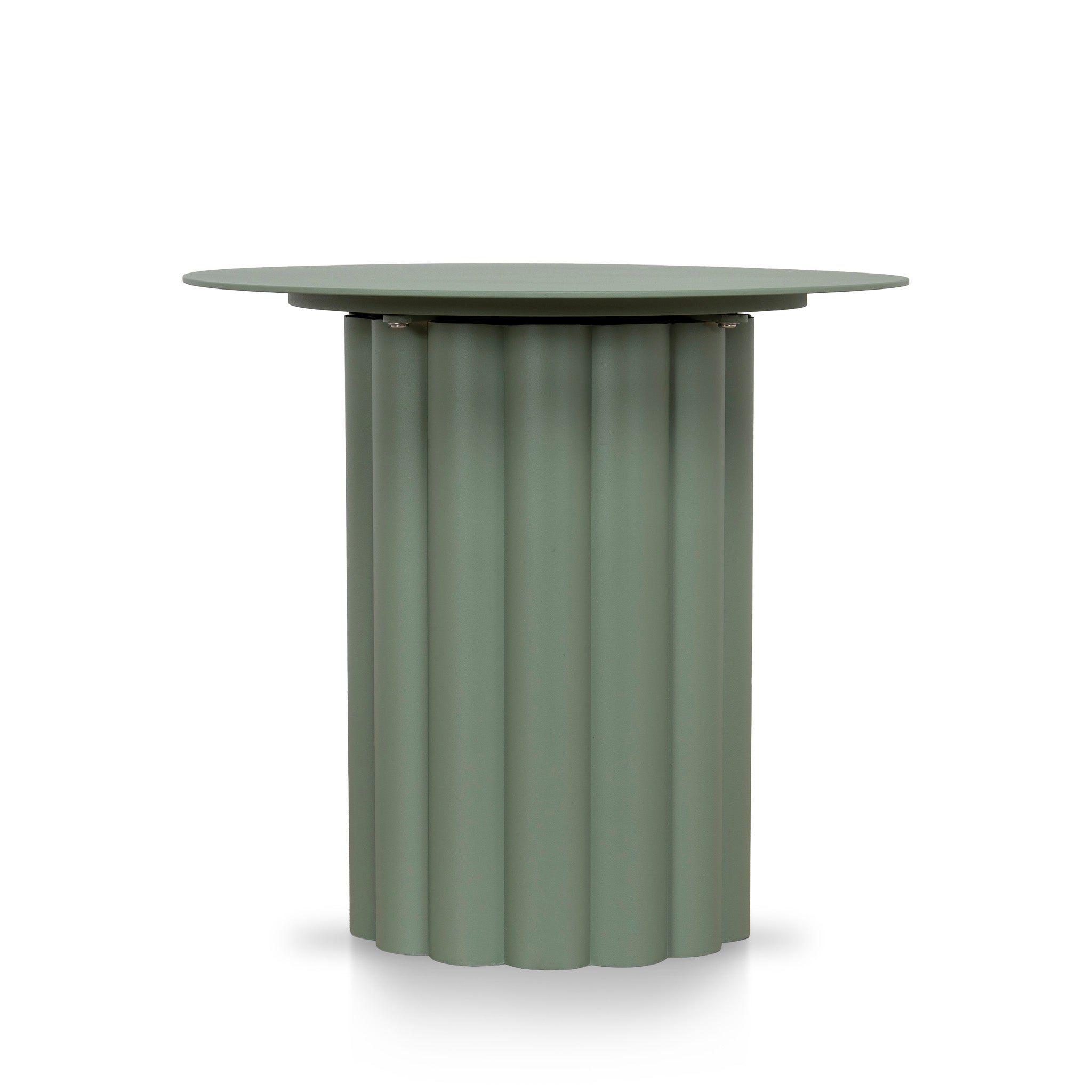 Belvano 50cm Outdoor Round Side Table - Sand Green Dining Table Kito-Core