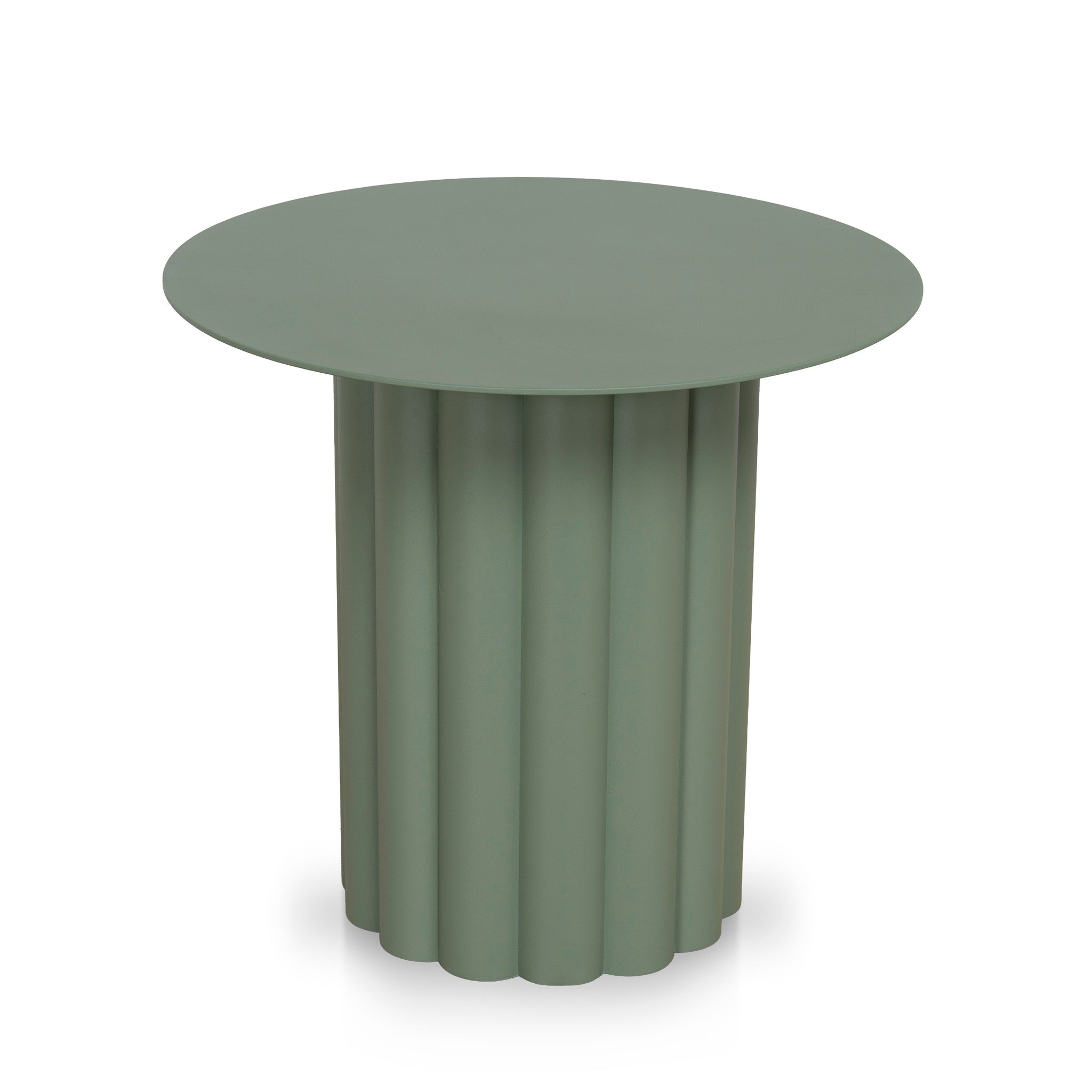 Belvano 50cm Outdoor Round Side Table - Sand Green Dining Table Kito-Core