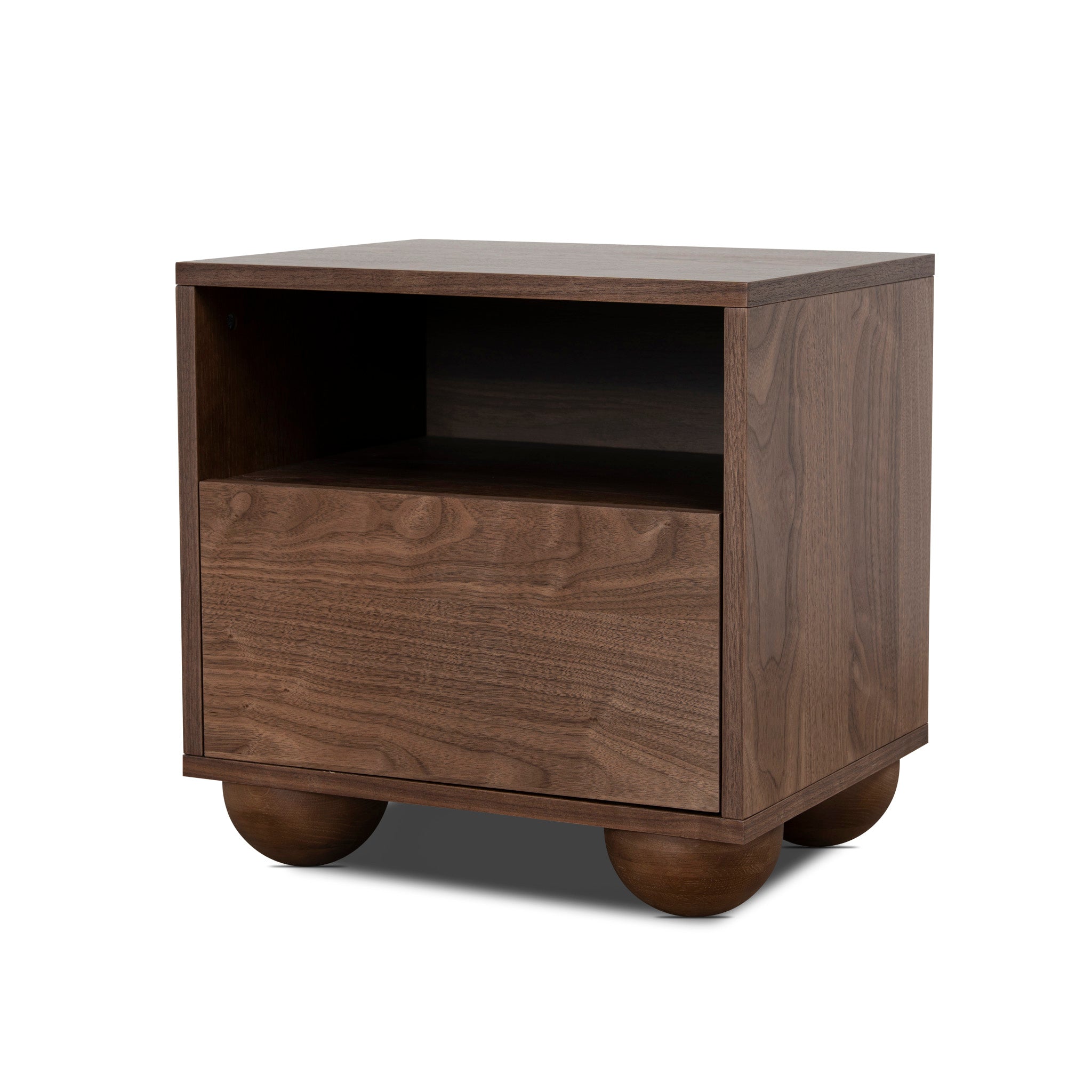 Haley 50cm Bedside Table - Walnut Bedside Table KD-Core