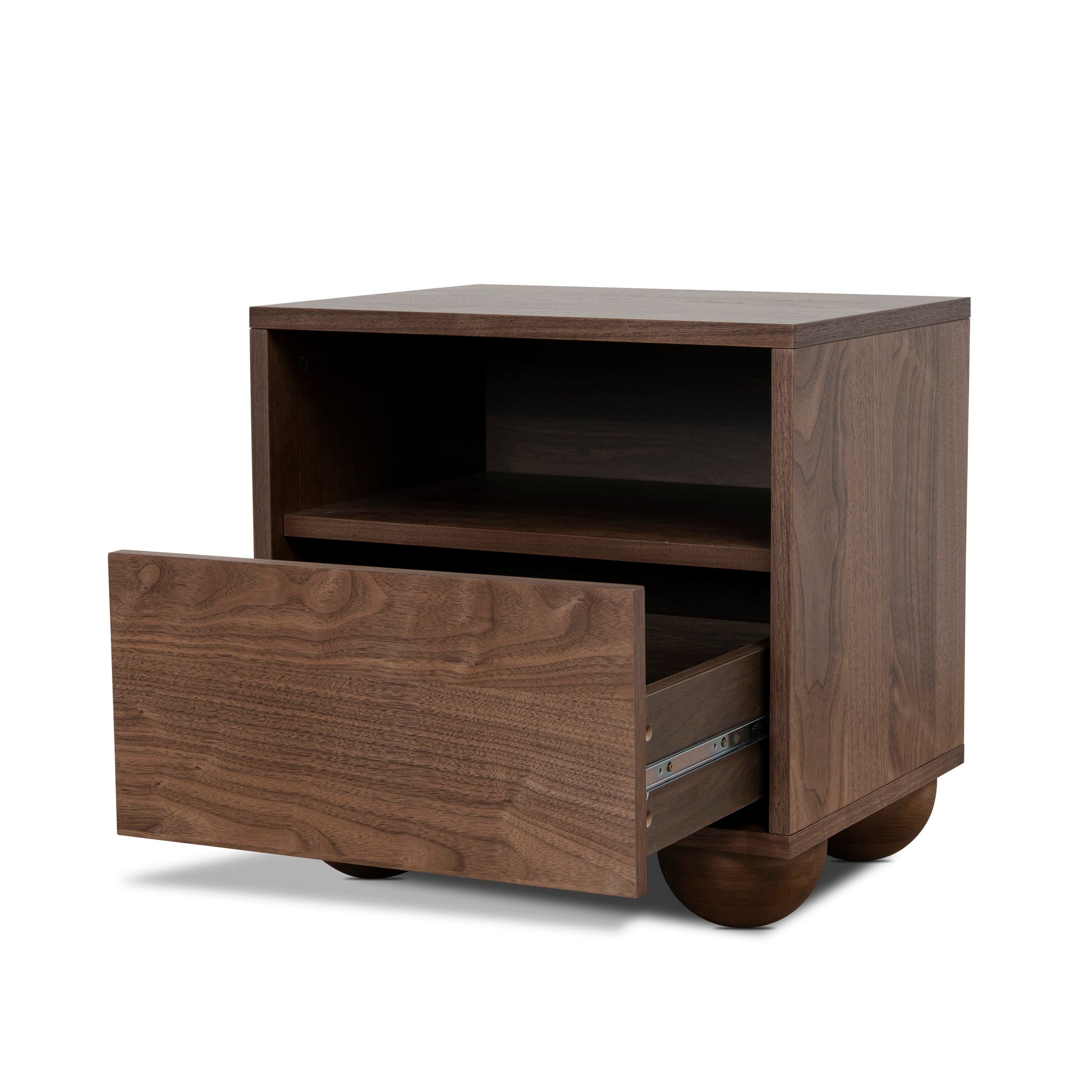 Haley 50cm Bedside Table - Walnut Bedside Table KD-Core