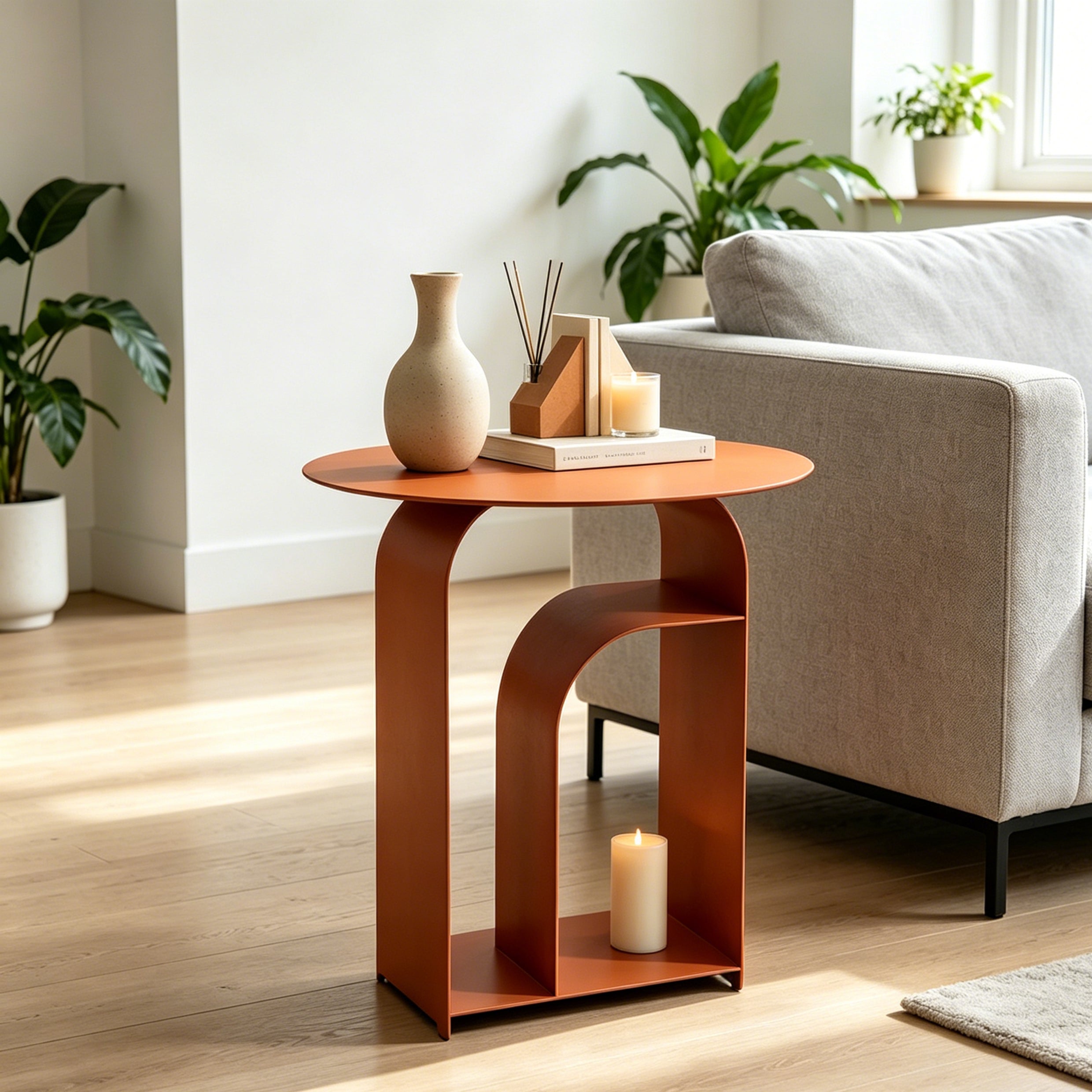 Orrica 38cm Round Side Table - Blush Bo Craft-Core