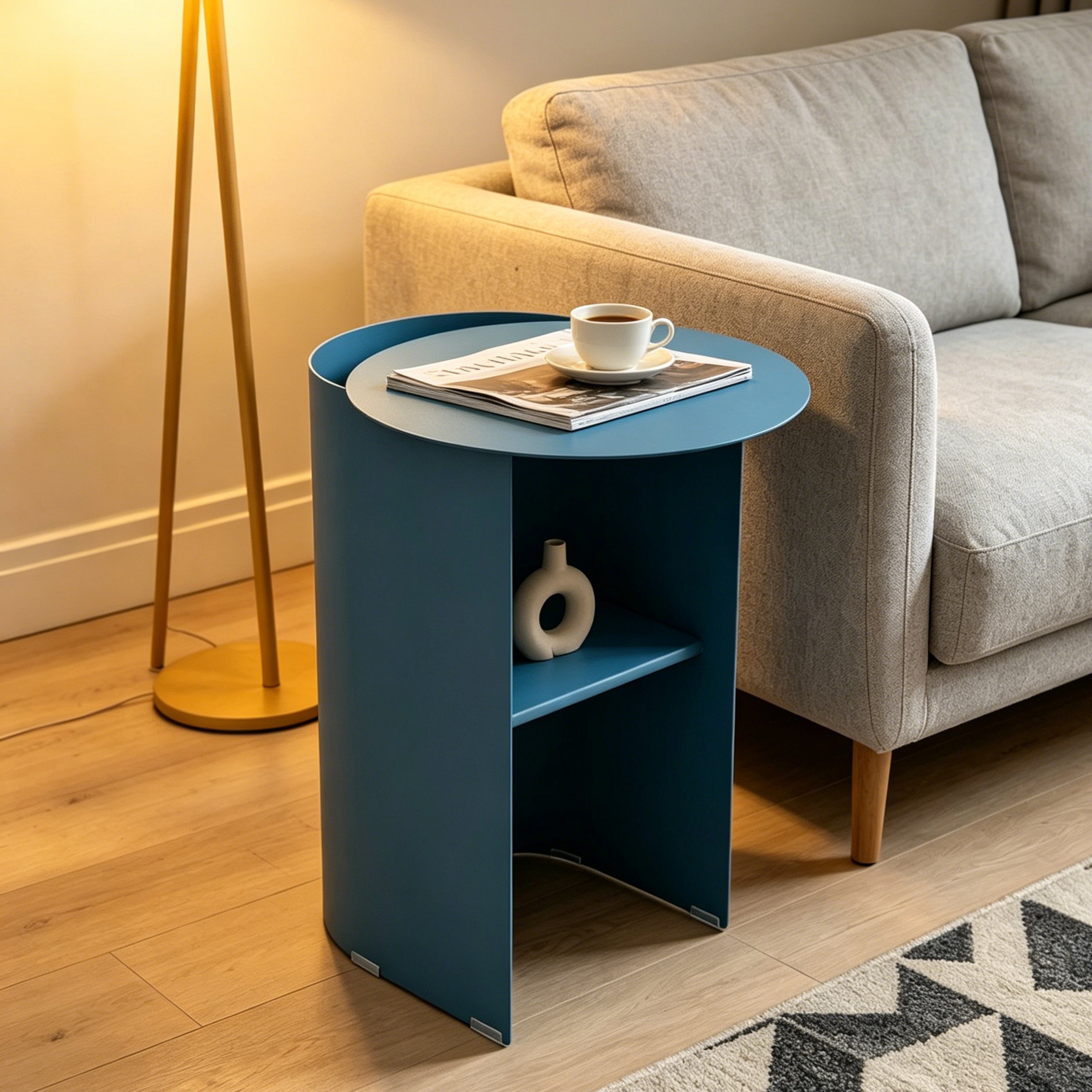 Solveta 38cm Side Table - Navy Blue Bo Craft-Core