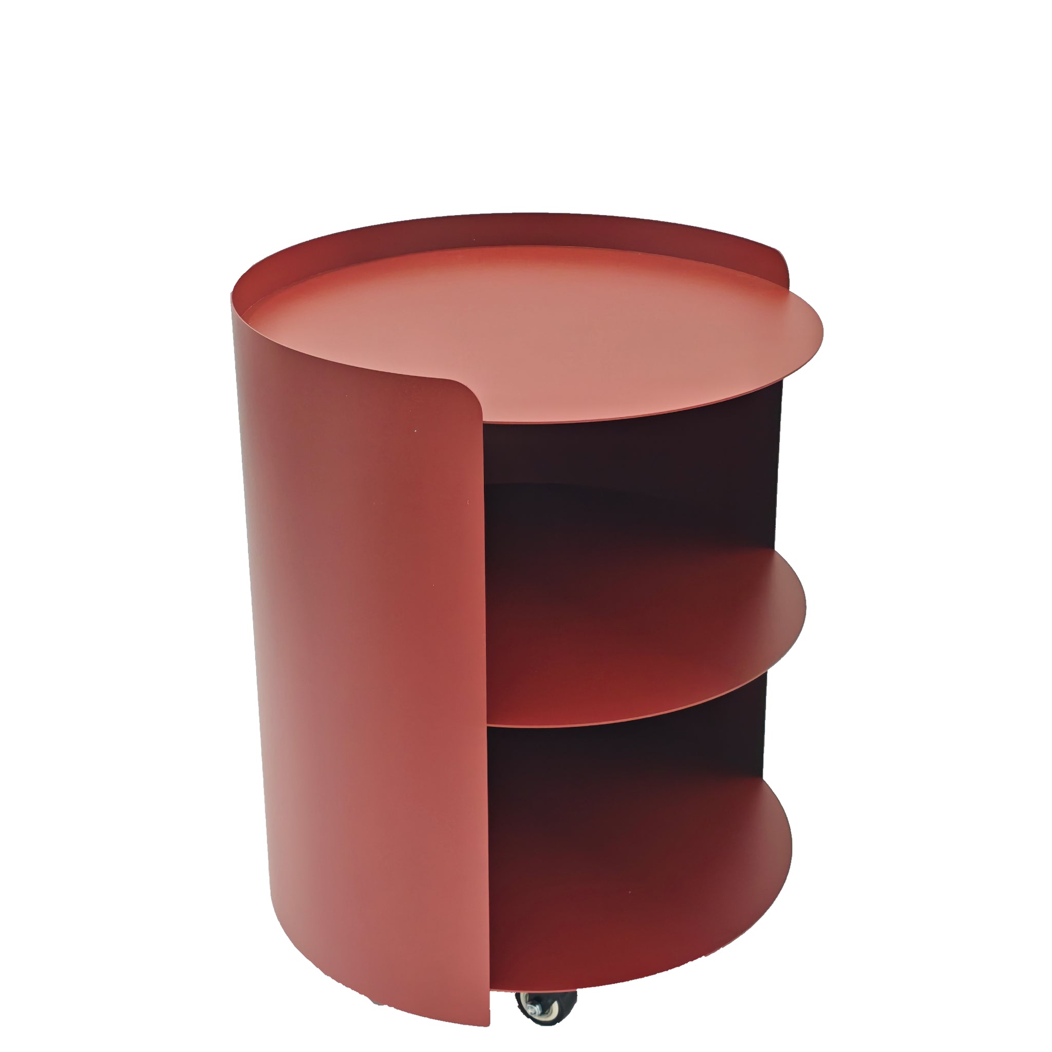 Morena 37cm Round Side Table - Burgundy Red Bo Craft-Core
