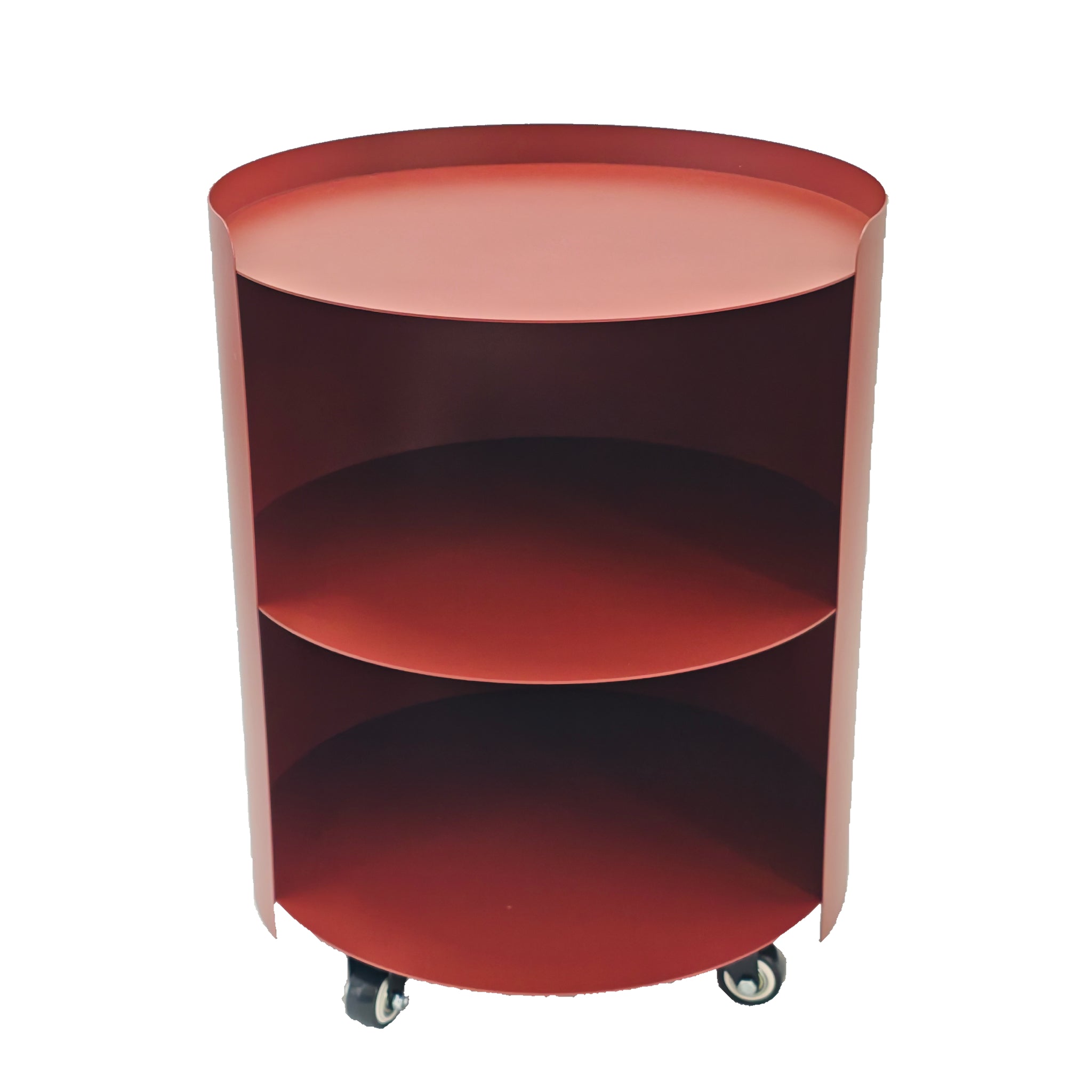 Morena 37cm Round Side Table - Burgundy Red Bo Craft-Core