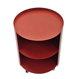 Morena 37cm Round Side Table - Burgundy Red Bo Craft-Core