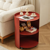 Morena 37cm Round Side Table - Burgundy Red Bo Craft-Core