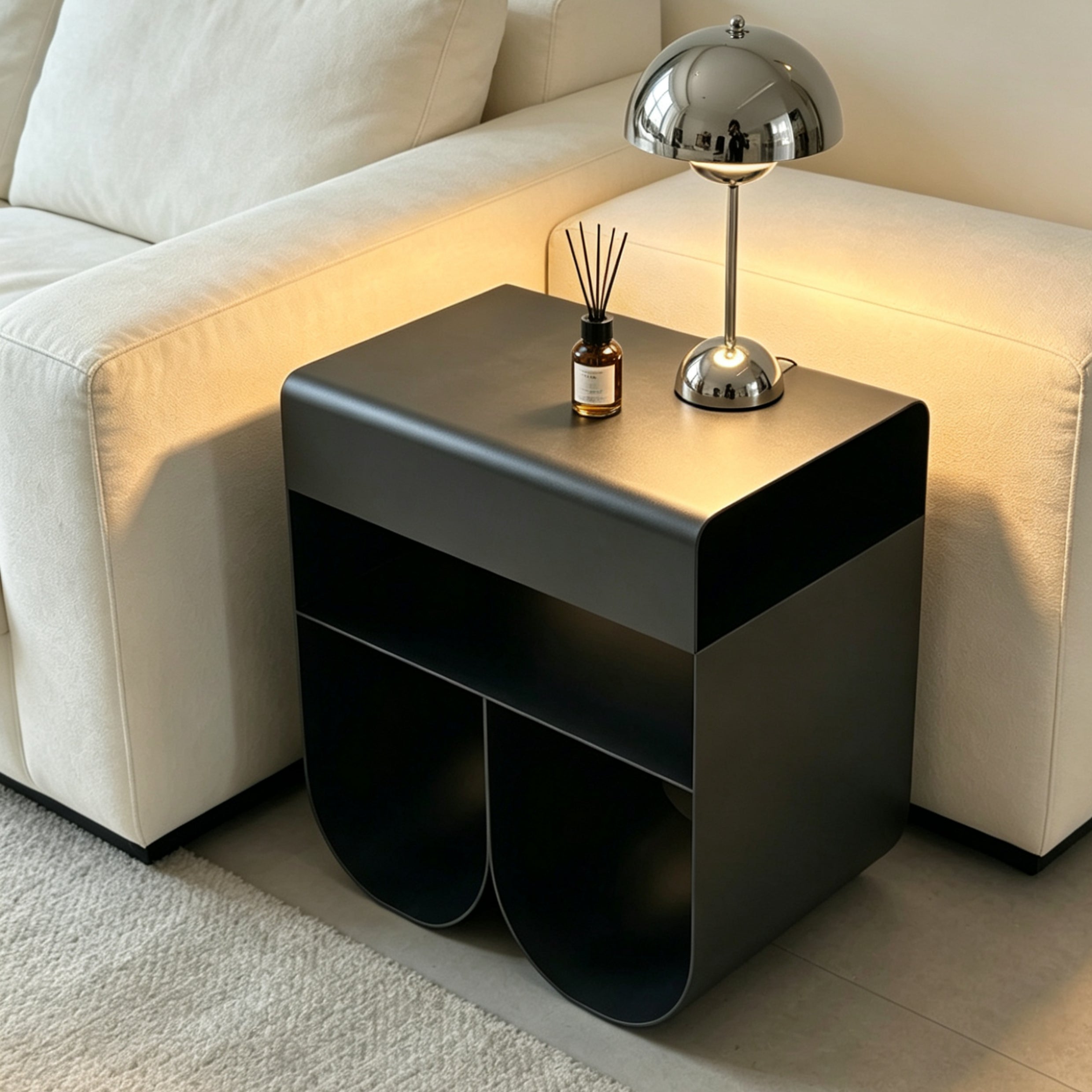 Orvieto 40cm Side Table - Full Black Bo Craft-Core