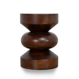 Zavala 35cm Round Wooden Side Table - Walnut Side Table Rebhi-Core