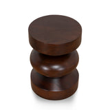 Zavala 35cm Round Wooden Side Table - Walnut Side Table Rebhi-Core