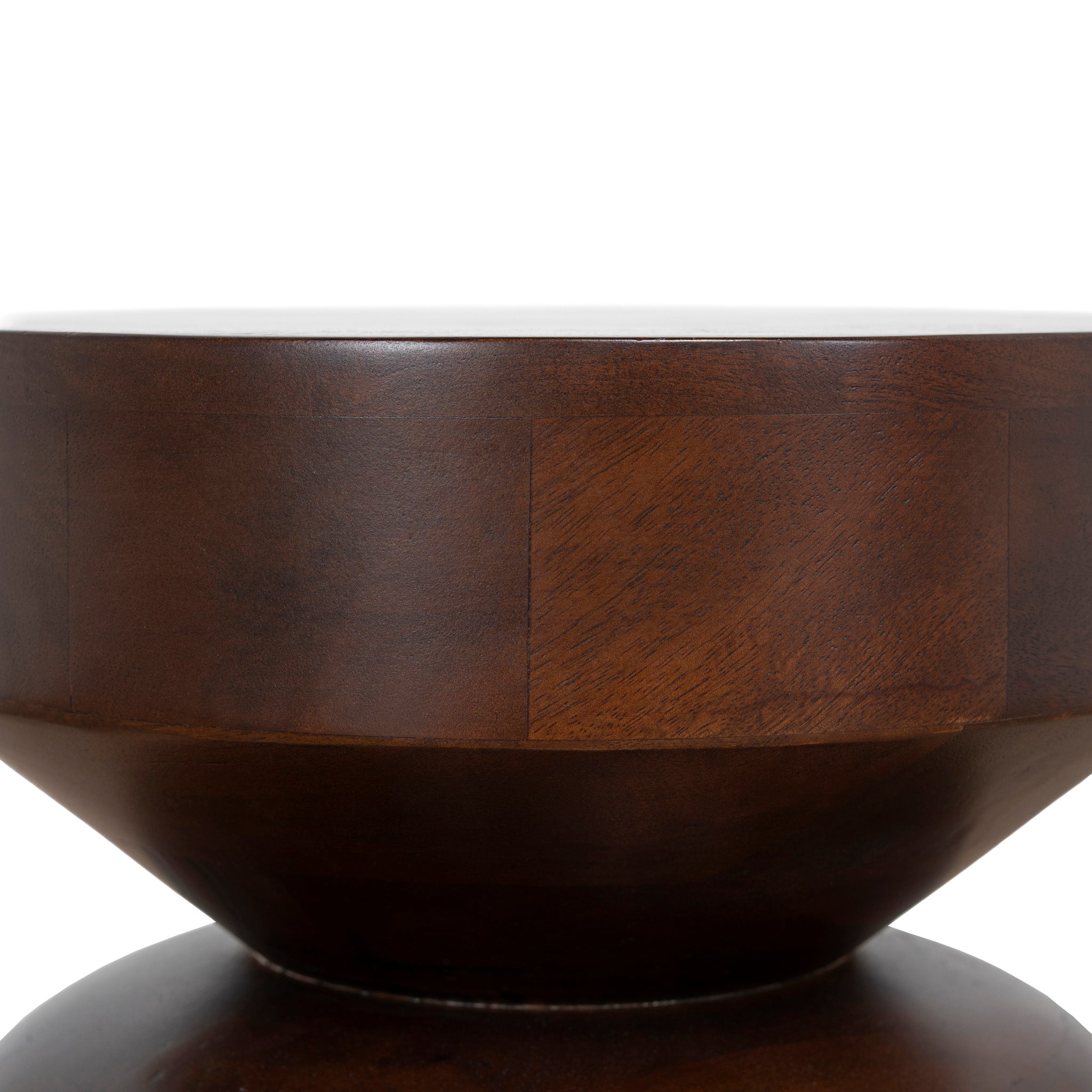 Zavala 35cm Round Wooden Side Table - Walnut Side Table Rebhi-Core
