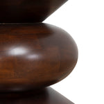Zavala 35cm Round Wooden Side Table - Walnut Side Table Rebhi-Core