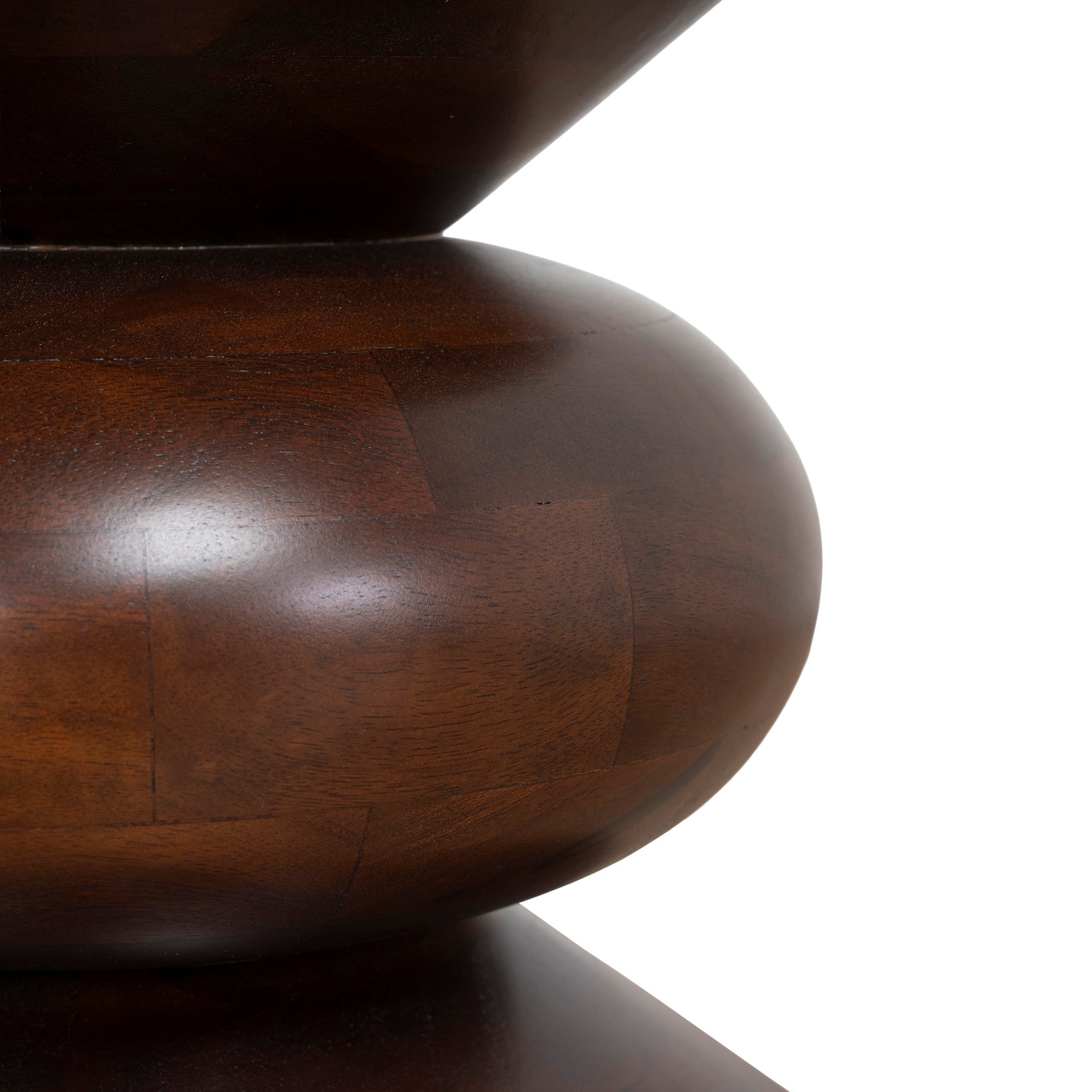 Zavala 35cm Round Wooden Side Table - Walnut Side Table Rebhi-Core