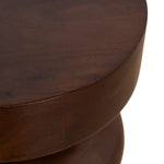 Zavala 35cm Round Wooden Side Table - Walnut Side Table Rebhi-Core