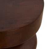 Zavala 35cm Round Wooden Side Table - Walnut Side Table Rebhi-Core
