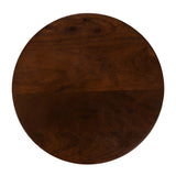 Zavala 35cm Round Wooden Side Table - Walnut Side Table Rebhi-Core