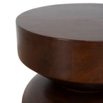 Zavala 35cm Round Wooden Side Table - Walnut Side Table Rebhi-Core