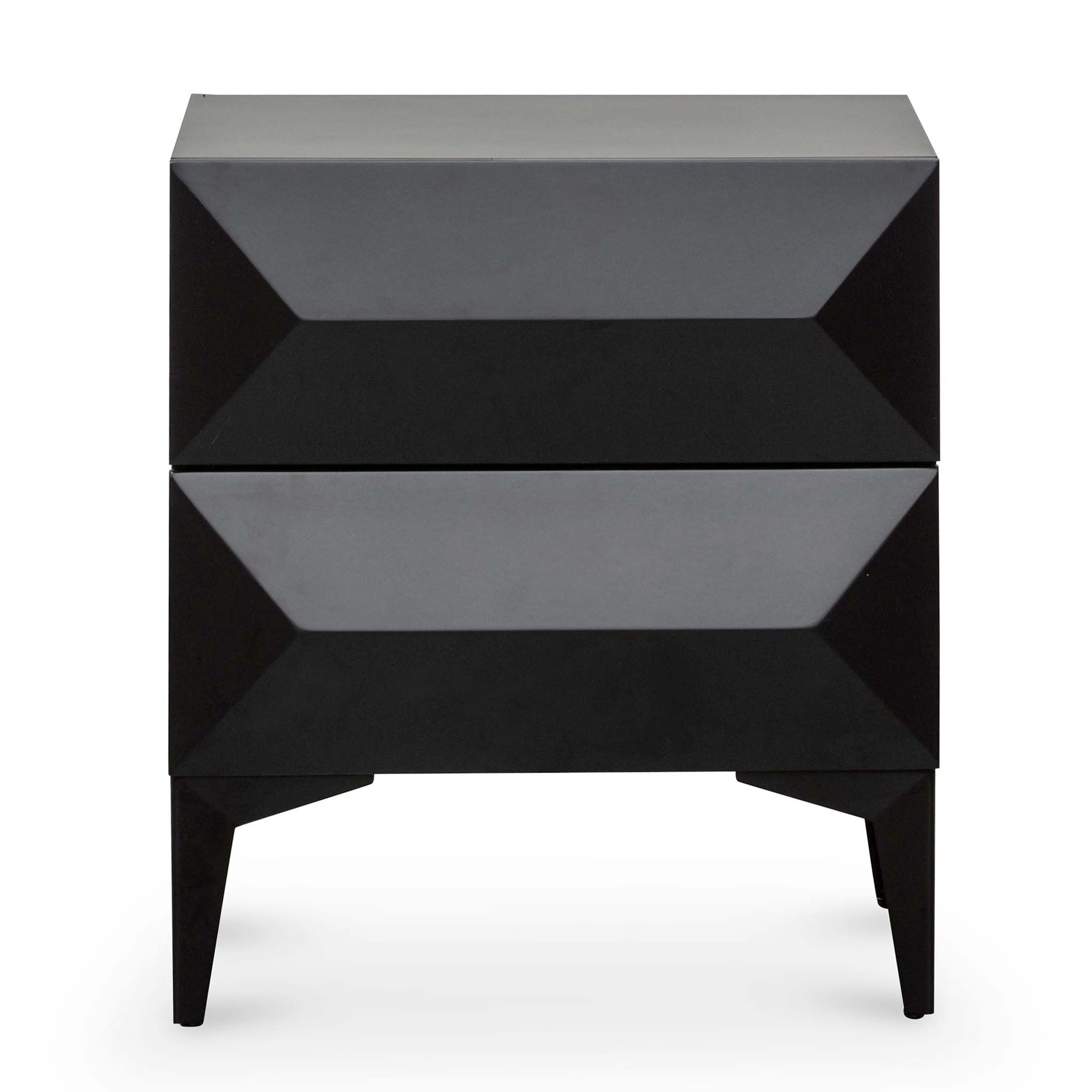 Ex Display - Wooden Side Table - Matte Black with Black Legs Bedside Table Iggy-Core