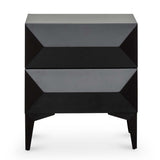Ex Display - Wooden Side Table - Matte Black with Black Legs Bedside Table Iggy-Core