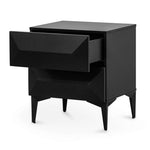 Ex Display - Wooden Side Table - Matte Black with Black Legs Bedside Table Iggy-Core