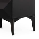 Ex Display - Wooden Side Table - Matte Black with Black Legs Bedside Table Iggy-Core