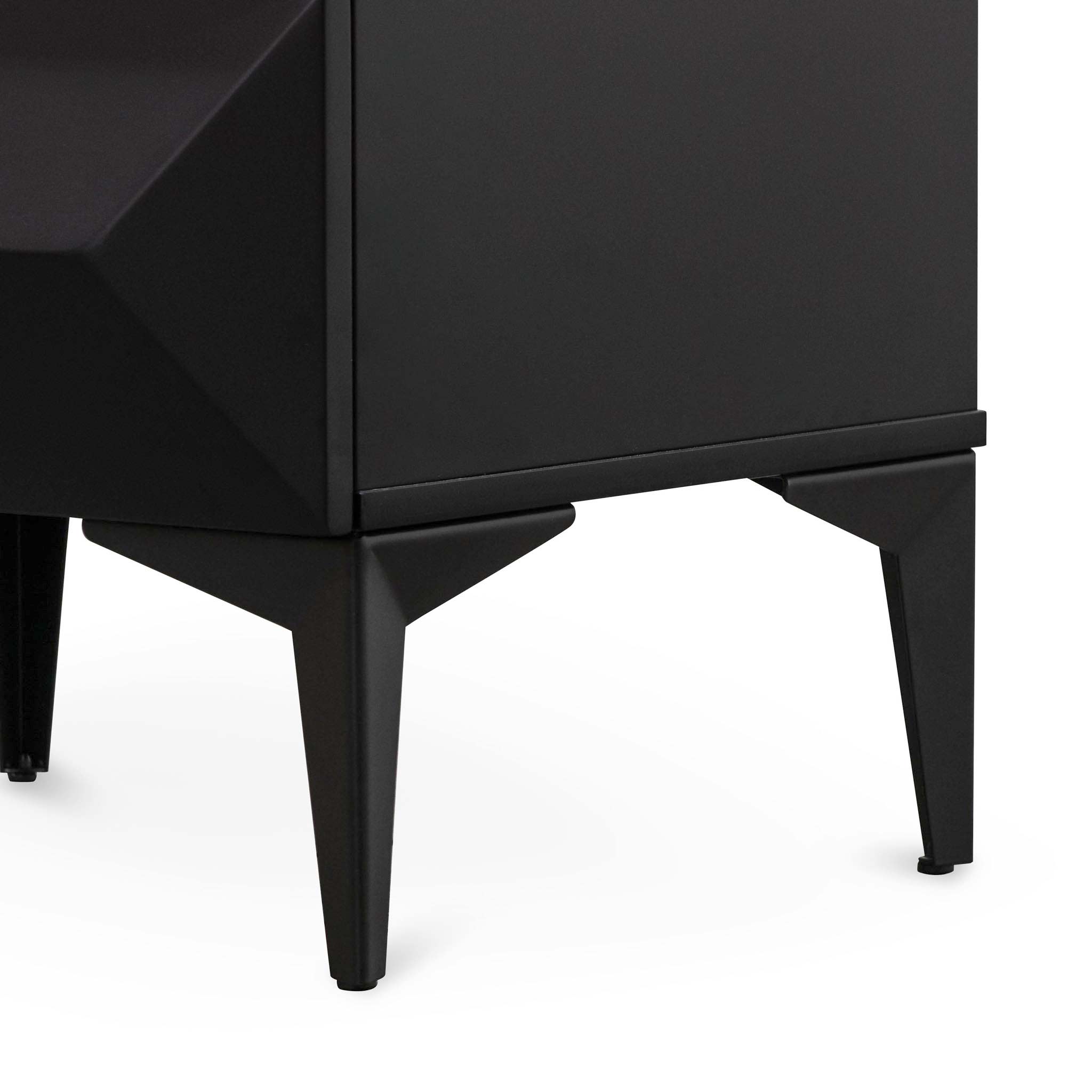 Ex Display - Wooden Side Table - Matte Black with Black Legs Bedside Table Iggy-Core